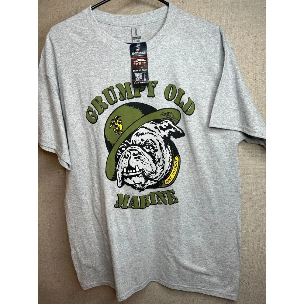 Grumpy Old Marine USMC Tee Shirt Gift Retirement Large Military Chesty Puller - Picture 3 of 7